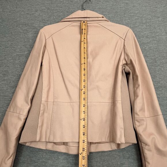 Walter Baker Leather Moto Jacket Size M Blush Nude Minimalist Luxury Minimalist - Picture 6 of 14
